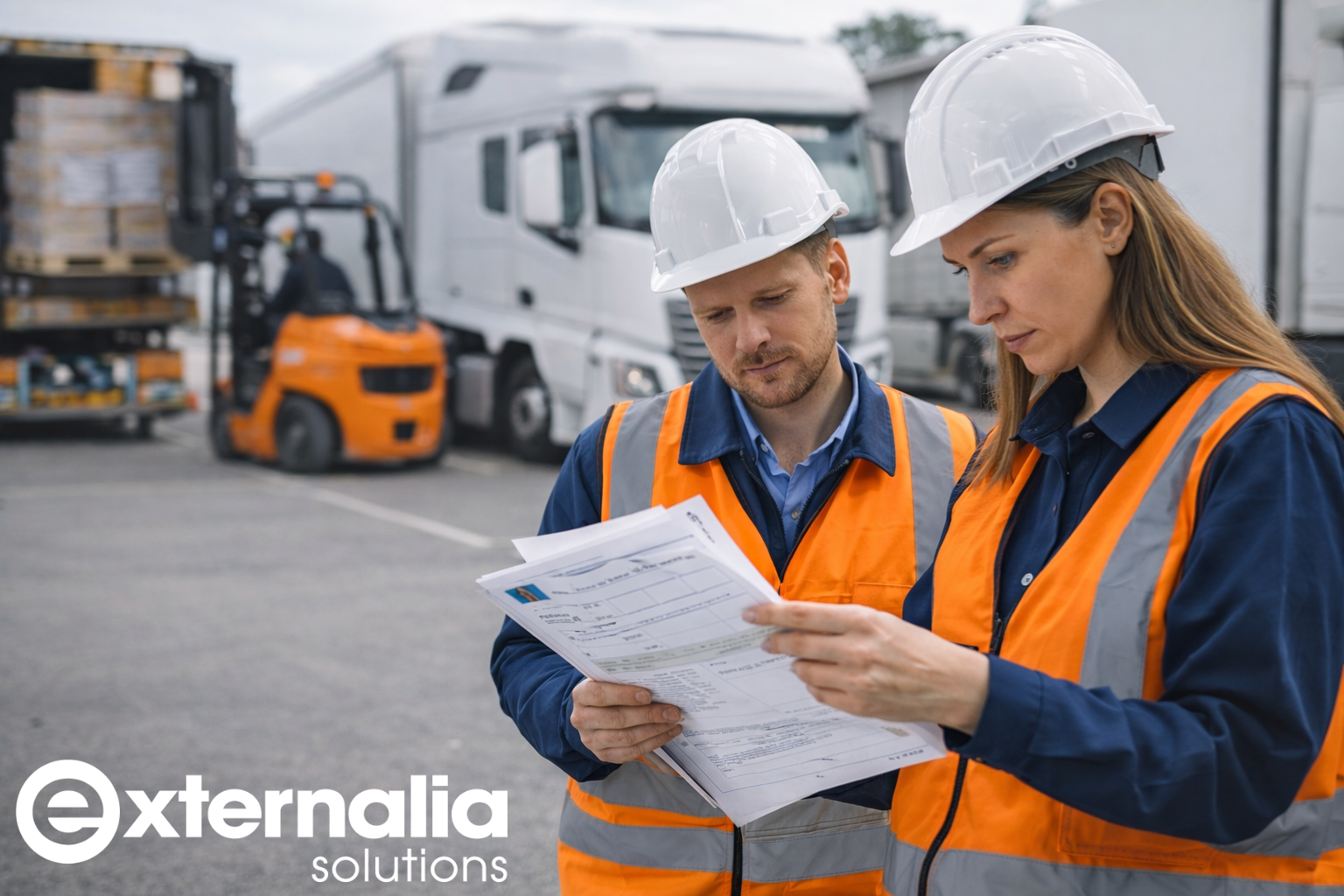 Responsables de PRL y transporte revisando documentación CAE de contratistas
