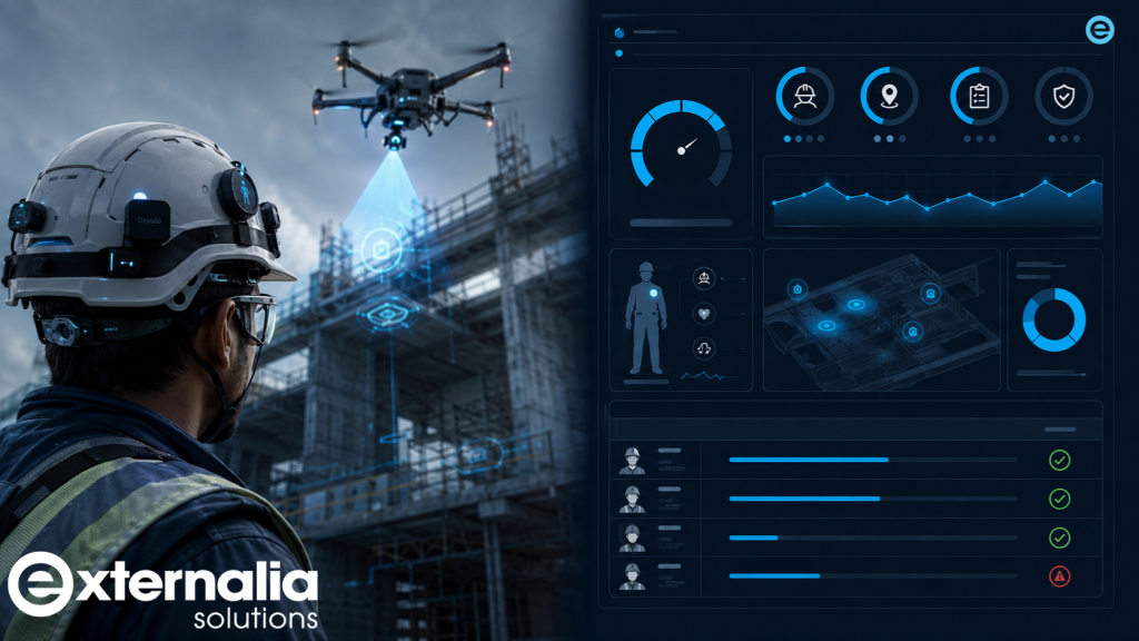 Inteligencia Artificial. Dashboard de control operativo eGestiona con datos de wearables e IoT integrados en plataforma CAE — prevención de riesgos laborales en tiempo real